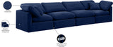 Indulge Navy Velvet Modular Sofa 147Navy-S140 Meridian Furniture