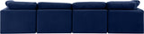 Indulge Navy Velvet Modular Sofa 147Navy-S140 Meridian Furniture