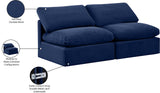 Indulge Navy Velvet Modular Sofa 147Navy-S2 Meridian Furniture