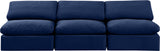 Indulge Navy Velvet Modular Sofa 147Navy-S3 Meridian Furniture