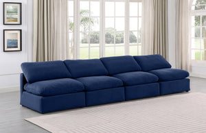 Indulge Navy Velvet Modular Sofa 147Navy-S4 Meridian Furniture