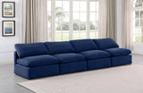 Indulge Navy Velvet Modular Sofa 147Navy-S4 Meridian Furniture