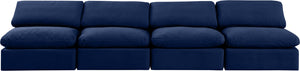 Indulge Navy Velvet Modular Sofa 147Navy-S4 Meridian Furniture