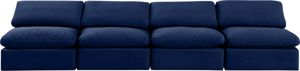 Indulge Navy Velvet Modular Sofa 147Navy-S4 Meridian Furniture