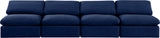 Indulge Navy Velvet Modular Sofa 147Navy-S4 Meridian Furniture