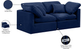 Indulge Navy Velvet Modular Sofa 147Navy-S70 Meridian Furniture