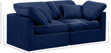 Indulge Navy Velvet Modular Sofa 147Navy-S70 Meridian Furniture