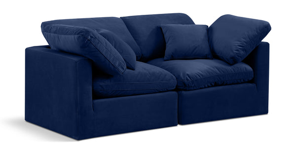 Indulge Navy Velvet Modular Sofa 147Navy-S70 Meridian Furniture