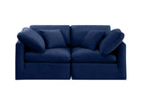 Indulge Navy Velvet Modular Sofa 147Navy-S70 Meridian Furniture