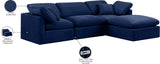 Indulge Navy Velvet Modular Sectional 147Navy-Sec4A Meridian Furniture