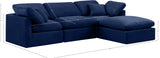 Indulge Navy Velvet Modular Sectional 147Navy-Sec4A Meridian Furniture