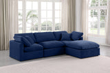 Indulge Navy Velvet Modular Sectional 147Navy-Sec4A Meridian Furniture