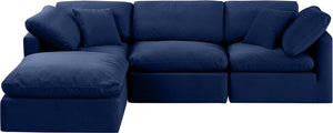 Indulge Navy Velvet Modular Sectional 147Navy-Sec4A Meridian Furniture