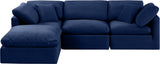 Indulge Navy Velvet Modular Sectional 147Navy-Sec4A Meridian Furniture