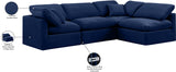 Indulge Navy Velvet Modular Sectional 147Navy-Sec4B Meridian Furniture