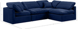 Indulge Navy Velvet Modular Sectional 147Navy-Sec4B Meridian Furniture