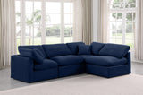 Indulge Navy Velvet Modular Sectional 147Navy-Sec4B Meridian Furniture