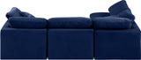 Indulge Navy Velvet Modular Sectional 147Navy-Sec4B Meridian Furniture