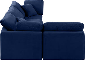 Indulge Navy Velvet Modular Sectional 147Navy-Sec4B Meridian Furniture