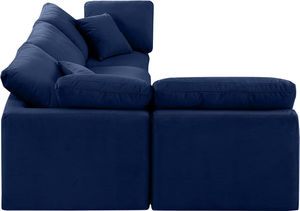 Indulge Navy Velvet Modular Sectional 147Navy-Sec4B Meridian Furniture