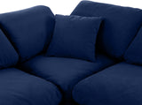 Indulge Navy Velvet Modular Sectional 147Navy-Sec4B Meridian Furniture