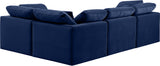 Indulge Navy Velvet Modular Sectional 147Navy-Sec4C Meridian Furniture