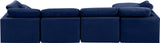 Indulge Navy Velvet Modular Sectional 147Navy-Sec5A Meridian Furniture