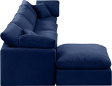 Indulge Navy Velvet Modular Sectional 147Navy-Sec5A Meridian Furniture