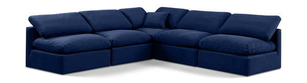 Indulge Navy Velvet Modular Sectional 147Navy-Sec5B Meridian Furniture