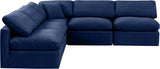 Indulge Navy Velvet Modular Sectional 147Navy-Sec5B Meridian Furniture