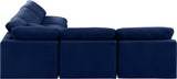 Indulge Navy Velvet Modular Sectional 147Navy-Sec5B Meridian Furniture