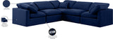 Indulge Navy Velvet Modular Sectional 147Navy-Sec5C Meridian Furniture