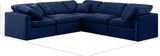 Indulge Navy Velvet Modular Sectional 147Navy-Sec5C Meridian Furniture