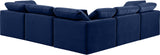 Indulge Navy Velvet Modular Sectional 147Navy-Sec5C Meridian Furniture