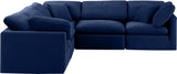 Indulge Navy Velvet Modular Sectional 147Navy-Sec5C Meridian Furniture