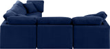 Indulge Navy Velvet Modular Sectional 147Navy-Sec5C Meridian Furniture