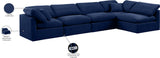 Indulge Navy Velvet Modular Sectional 147Navy-Sec5D Meridian Furniture