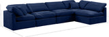 Indulge Navy Velvet Modular Sectional 147Navy-Sec5D Meridian Furniture