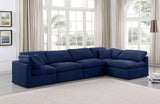 Indulge Navy Velvet Modular Sectional 147Navy-Sec5D Meridian Furniture