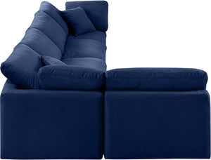 Indulge Navy Velvet Modular Sectional 147Navy-Sec5D Meridian Furniture