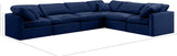 Indulge Navy Velvet Modular Sectional 147Navy-Sec6A Meridian Furniture