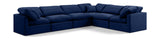 Indulge Navy Velvet Modular Sectional 147Navy-Sec6A Meridian Furniture