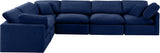 Indulge Navy Velvet Modular Sectional 147Navy-Sec6A Meridian Furniture