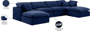 Indulge Navy Velvet Modular Sectional 147Navy-Sec6B Meridian Furniture