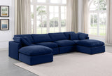 Indulge Navy Velvet Modular Sectional 147Navy-Sec6B Meridian Furniture