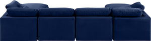 Indulge Navy Velvet Modular Sectional 147Navy-Sec6B Meridian Furniture
