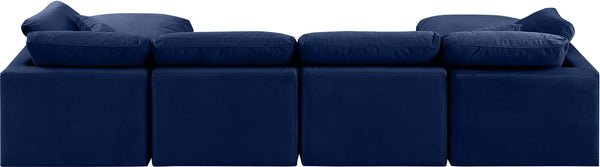 Indulge Navy Velvet Modular Sectional 147Navy-Sec6B Meridian Furniture