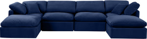 Indulge Navy Velvet Modular Sectional 147Navy-Sec6B Meridian Furniture