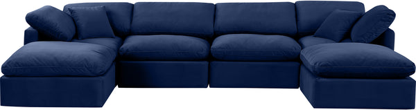 Indulge Navy Velvet Modular Sectional 147Navy-Sec6B Meridian Furniture