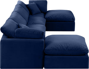 Indulge Navy Velvet Modular Sectional 147Navy-Sec6B Meridian Furniture